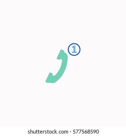 Missed Call  icon Vector design. Colored illustration.