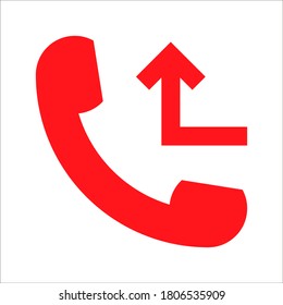 missed call icon for web and mobile on white background