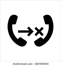 missed call icon for web and mobile on white background