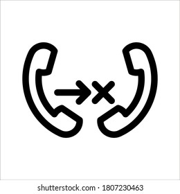 icono de llamada perdida para web y móvil sobre fondo blanco