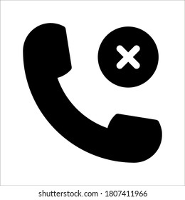 icono de llamada perdida para web y móvil sobre fondo blanco
