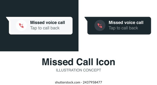 Missed call icon for web,ui and mobile. Vector Illustration concept.