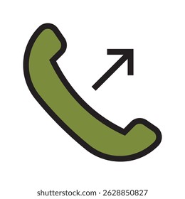 Ícone de telefone de chamada perdido. Símbolo de sinal de chamada miss Ícone de entrada, saída e chamada perdida vetor