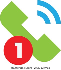 Missed Call Phone Icon Vector Flat Illustration