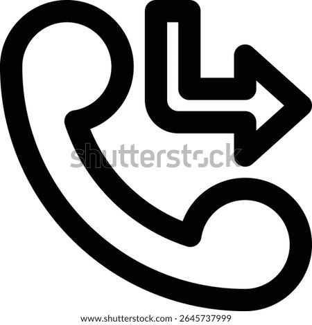 Missed Call, Rejected, Missing Outline Icon