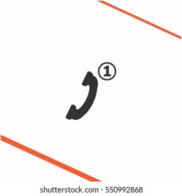 Missed Call vector grey icon on white background. Missed Call symbol stock   illustration. Business picture.