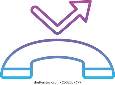 Missed Call vector icon. Can be used for printing, mobile and web applications.