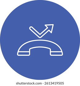 Missed Call vector icon. Can be used for printing, mobile and web applications.
