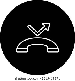 Missed Call vector icon. Can be used for printing, mobile and web applications.