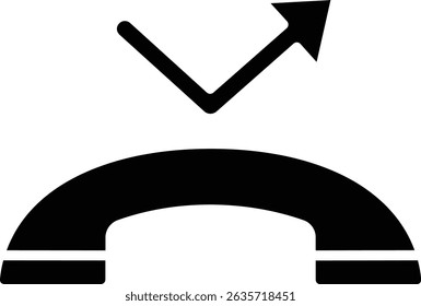 Missed Call vector icon. Can be used for printing, mobile and web applications.