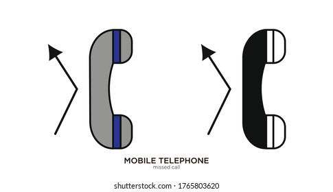 Color lineal y diseño relleno de ilustración vectorial de llamada perdida