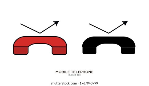 Missed call vector illustration lineal color and filled design