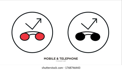 Missed call vector illustration lineal color and filled design
