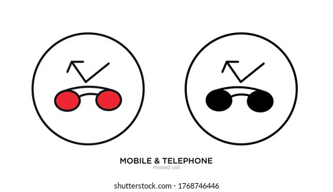 Missed call vector illustration lineal color and filled design