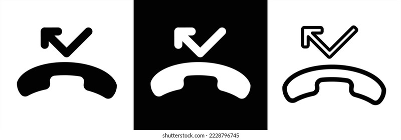 Missed calls icon. Web missed calls. Missed call for apps and websites. Vector illustration	