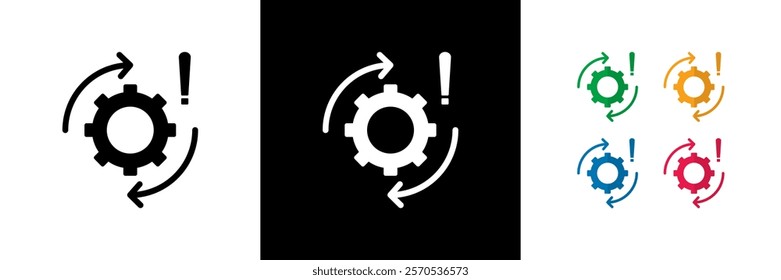 Missed Conversion Icons. Black, White and Colorful