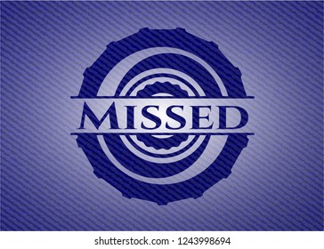 Missed emblem with jean background