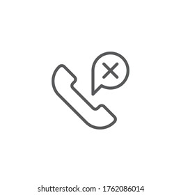 Missed phone call vector icon symbol isolated on white background