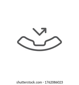 Missed phone call vector icon symbol isolated on white background
