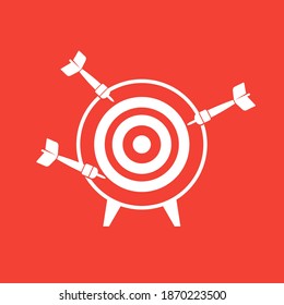 missed target and darts, vector art