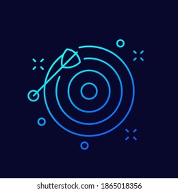 missed target line icon, vector
