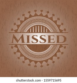 Missed wooden emblem. Retro. Vector Illustration.