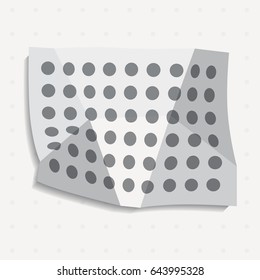 Misshapen dots abstract geometric background. A crumpled sheet of paper with dots. Vector illustration.