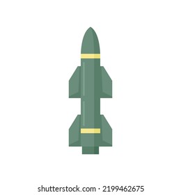 Icono de átomo de misil. Ilustración plana del icono del vector del átomo de misiles aislado en fondo blanco