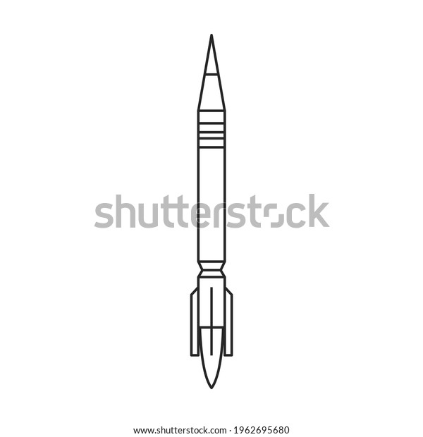 Missile Ballistic Vector Outline Icon Vector Stock Vector (Royalty Free ...