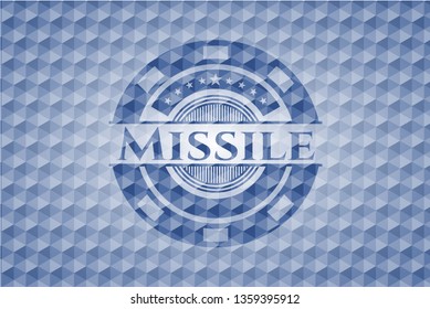 Missile blue emblem with geometric pattern.