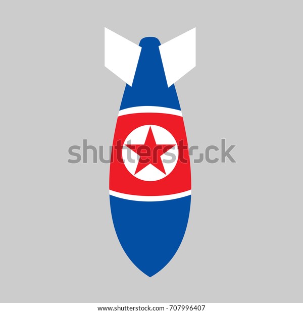 Missile Bomb Flag North Korea Stock Vector (Royalty Free) 707996407