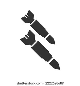 Icono de bomba de misiles, gráficos vectoriales