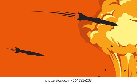 fundo de explosão de guerra de bomba de mísseis