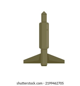 Icono del bombardero de misiles. Ilustración plana del icono del vector del bombardero de misiles aislado en fondo blanco