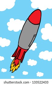Missile cruising the sky