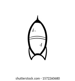 missile doodle icon vector hand drawing 