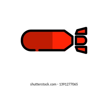 missile filled line icon. Element of missile icon for mobile concept and web apps. Thin filled line missile icon can be used for web and mobile - Vector