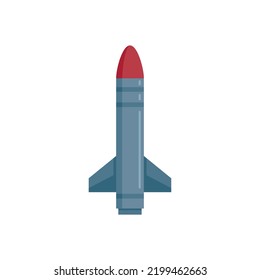 Missile fire icon. Flat illustration of missile fire vector icon isolated on white background