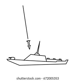 missile flies to the warship