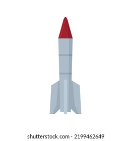Icono de vuelo de misil. Ilustración plana del icono del vector de vuelo de misiles aislado en fondo blanco