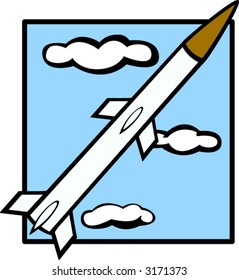 missile flying through the skies