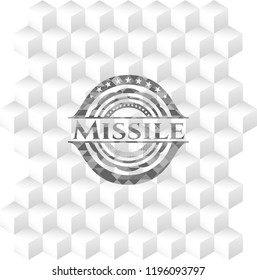 Missile grey emblem with cube white background