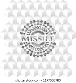 Missile grey emblem with cube white background