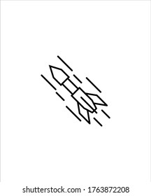 Missile icon, best line vector icon.
