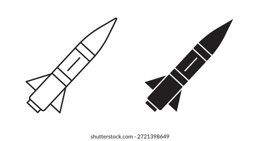 Missile icon concept set. Simple icon collection