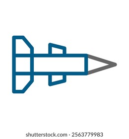 Missile icon, concept of war, weapon, and military.