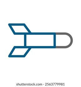Missile icon, concept of weapon, war, and attack.