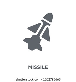 Missile icon. Missile design concept from Army collection. Simple element vector illustration on white background.