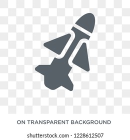 Missile icon. Missile design concept from Army collection. Simple element vector illustration on transparent background.