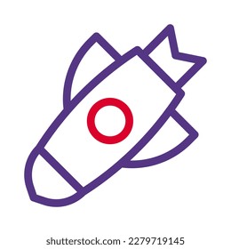 missile icon duocolor style red purple colour military illustration vector army element and symbol perfect. Icon sign from modern collection for web.
